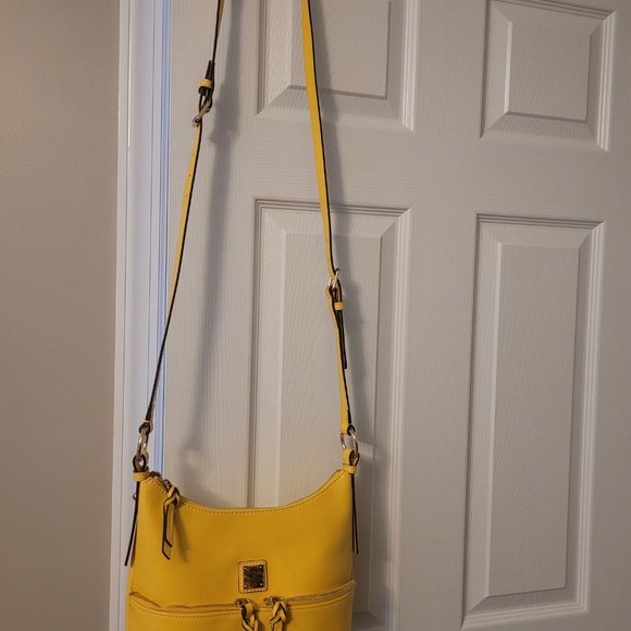 Dooney & Bourke Saffiano Alyssa Large Crossbody Shoulder Bag --Dandelion - Picture 7 of 16